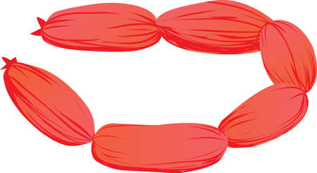 Vector illustration of sausages isolated on whiteのイラスト素材