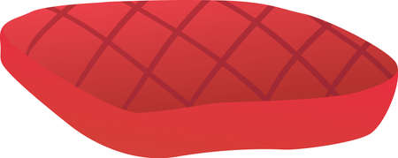Vector illustration of barbecued steak isolated on whiteのイラスト素材