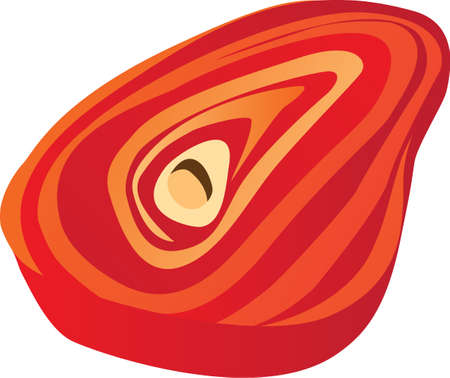 Vector illustration of raw steak isolated on whiteのイラスト素材