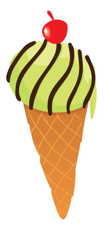 Vector illustration of cute ice cream isolated on whiteのイラスト素材