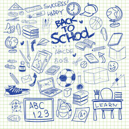 Vector illustration of Back to School Sketchのイラスト素材