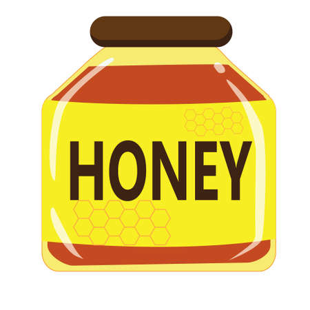 illustration of honey jar isolated on whiteのイラスト素材