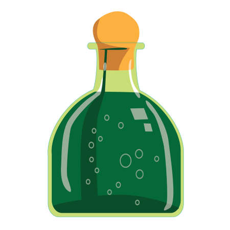 illustration of green tequila bottle isolated on whiteのイラスト素材
