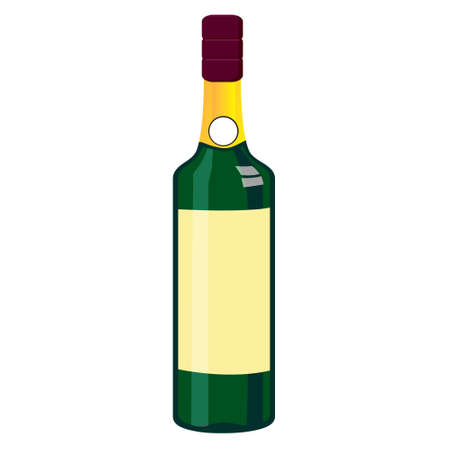 illustration of champagne bottle isolated on whiteのイラスト素材
