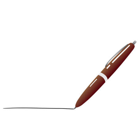 illustration of pen drawing a line isolated on whiteのイラスト素材