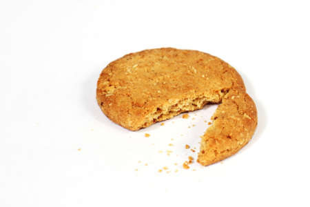 Image of whole wheat biscuit on white background