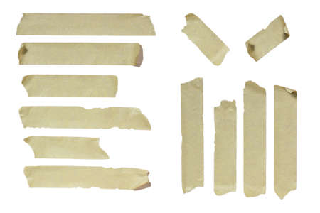 Image of striped Masking Tape isolated on whiteの写真素材