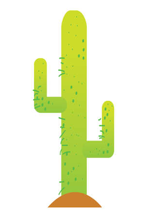 Vector illustration of a big cactus in cartoon styleのイラスト素材