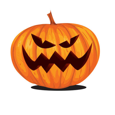 Vector illustration of Jack o Lantern Halloween Pumpkin in cartoon style isolated on whiteのイラスト素材