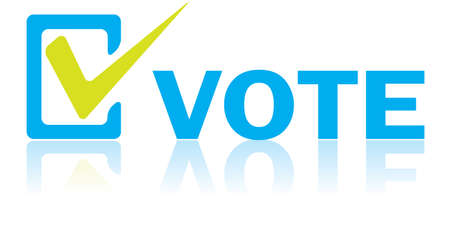 Business concept, vector illustration of Vote text with reflection isolated on whiteのイラスト素材