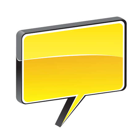 Vector illustration of glossy yellow chat dialog bubble isolated on whiteのイラスト素材