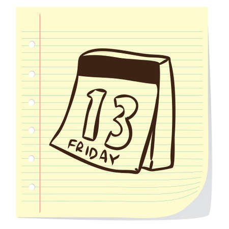Vector illustration of calendar in doodle cartoon styleのイラスト素材