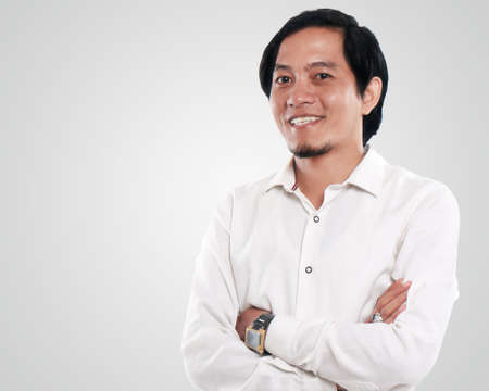 Photo image portrait of a handsome young successful and confident Asian businessman looked very...