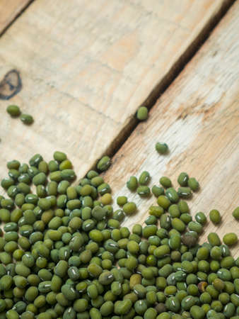 Fresh raw food, Mung Beans also known as green moong, Kacang Hijau, Vigna Radiataの写真素材