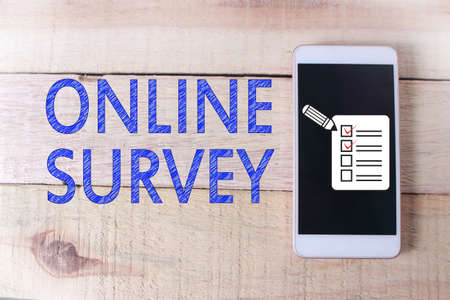 Online Survey, Motivational Business Internet Marketing Words Quotes Concept words letter typographyの写真素材