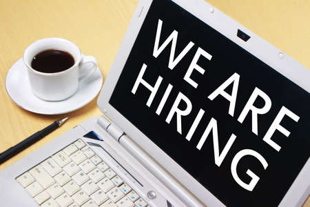 We Are Hiring, Motivational Business Recruitment Words Quotes Concept words letter, written on...