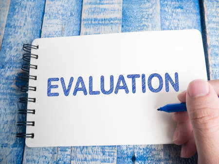 Evaluation, business audit monitoring review quotes, words typography lettering conceptの写真素材