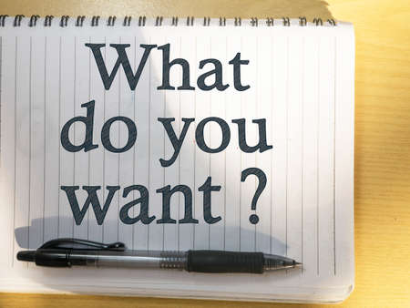 What Do You Want, business motivational inspirational quotes, words typography lettering conceptの写真素材