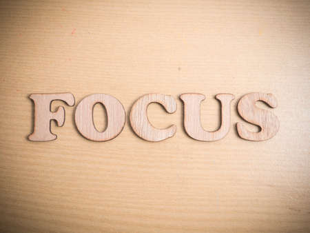 Focus. Motivational internet business words quotes, wooden lettering typography conceptの写真素材