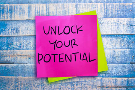 Unlock Your Potential, business motivational inspirational quotes, words typography conceptの写真素材