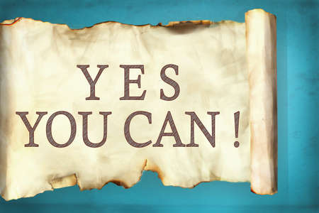 Yes You Can, business motivational inspirational quotes, words typography lettering conceptの写真素材