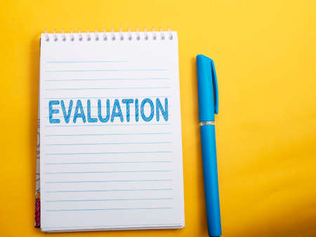 Evaluation, business audit monitoring review quotes, words typography lettering conceptの写真素材