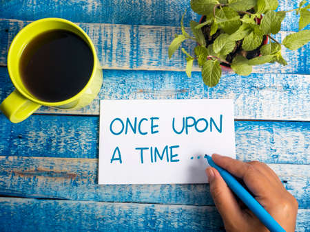 Once Upon a Time, story telling motivational inspirational quotes, words typography lettering conceptの写真素材