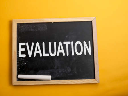 Evaluation, business audit monitoring review quotes, words typography lettering conceptの写真素材