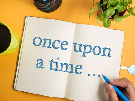 Once Upon a Time, story telling motivational inspirational quotes, words typography lettering conceptの写真素材