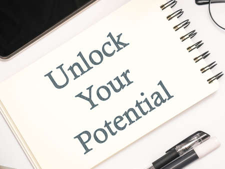 Unlock Your Potential, business motivational inspirational quotes, words typography concept