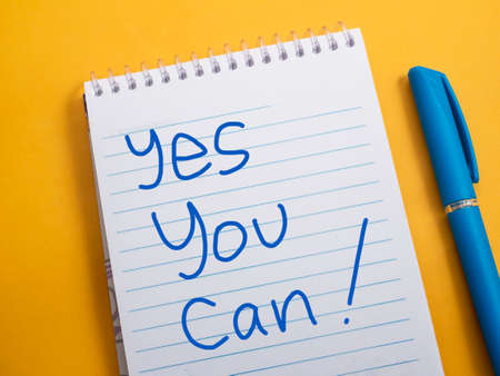 Yes You Can, business motivational inspirational quotes, words typography lettering conceptの写真素材