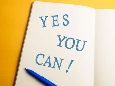 Yes You Can, business motivational inspirational quotes, words typography lettering conceptの写真素材