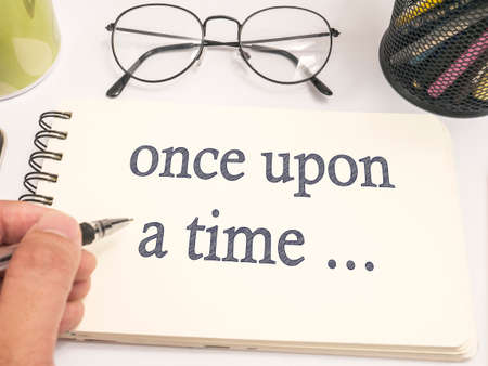 Once Upon a Time, story telling motivational inspirational quotes, words typography lettering conceptの写真素材