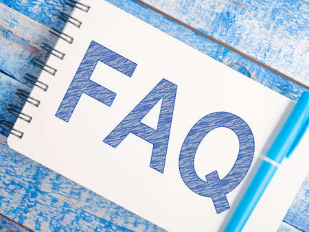 FAQ, Frequently Asked Questions. Motivational internet business words quotes lettering typography conceptの写真素材