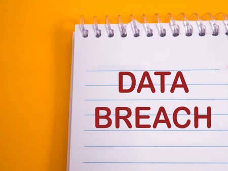 Data breach, internet crime words quotes typography lettering conceptの写真素材