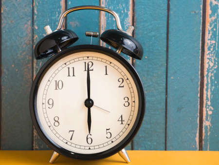 Close up image of alarm clock, time concept, deadline urgency conceptの写真素材