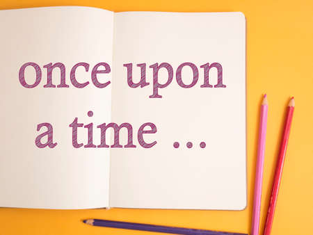 Once Upon a Time, story telling motivational inspirational quotes, words typography lettering conceptの写真素材