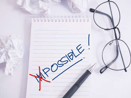 Impossible to Possible words letter. Motivational inspirational business typography quotes conceptの写真素材