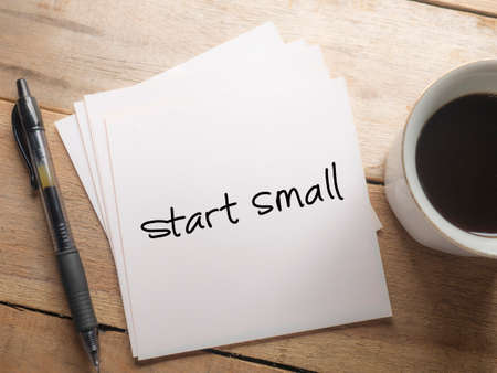 Start Small, business motivational inspirational quotes, words typography lettering conceptの写真素材