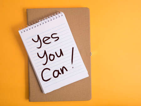 Yes You Can, business motivational inspirational quotes, words typography lettering conceptの写真素材