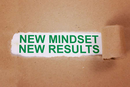 New mindset new results words letter, motivational self development business typography quotes conceptの写真素材