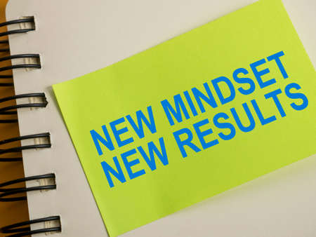 New mindset new results words letter, motivational self development business typography quotes conceptの写真素材