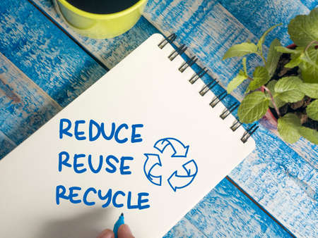 Reduce Reuse Recycle, business motivational inspirational quotes, words typography lettering concept