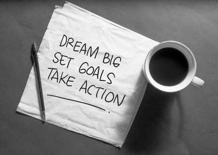 Dream Big Set Goals Take Action words letter. Motivational business typography quotes conceptの写真素材