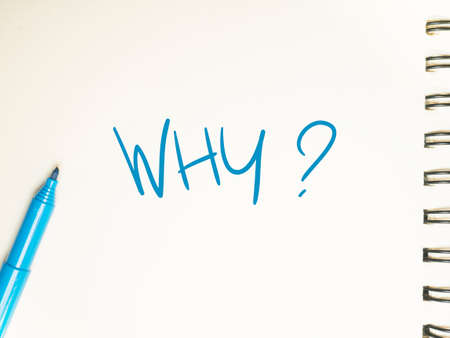 Why, questional business motivational inspirational quotes, words typography lettering conceptの写真素材
