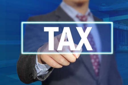 TAX, business motivational inspirational quotes, words typography lettering conceptの写真素材