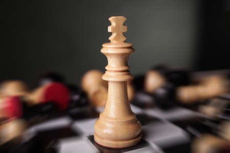 Chess game, close up image with selective focus, business strategy conceptの写真素材