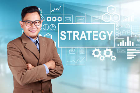Strategy, business motivational inspirational finance quotes, words typography lettering conceptの写真素材