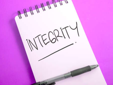 Integrity, business motivational inspirational quotes, words typography lettering conceptの写真素材