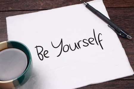 Be Yourself, Motivational Business Inspirational Words Quotes Concept words lettering typography conceptの写真素材